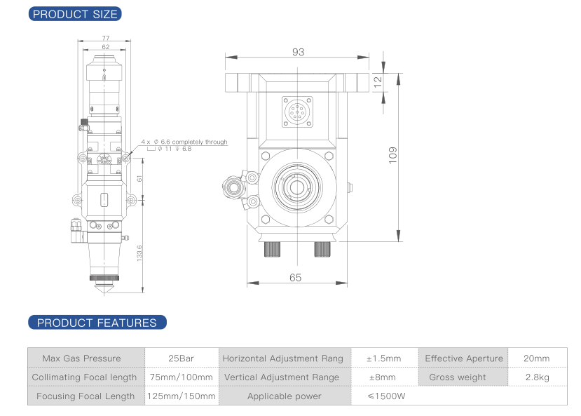 NC12 Automatic Focusing Fiber Laser Cutting Head